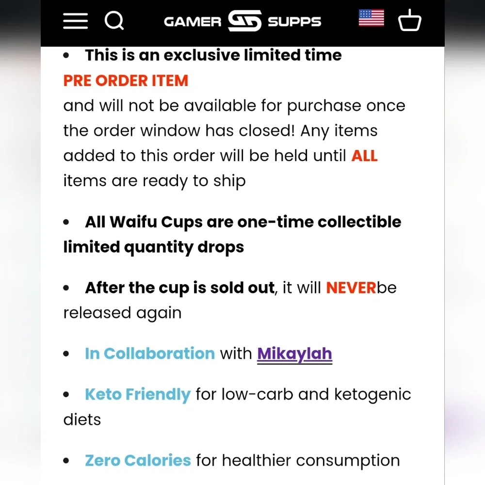 Mikaylah Gamer Supps Waifu Shaker Cup LIMITED EDITION artist collab